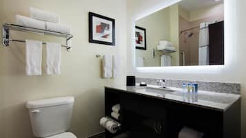 Free toiletries, hair dryer, towels, soap