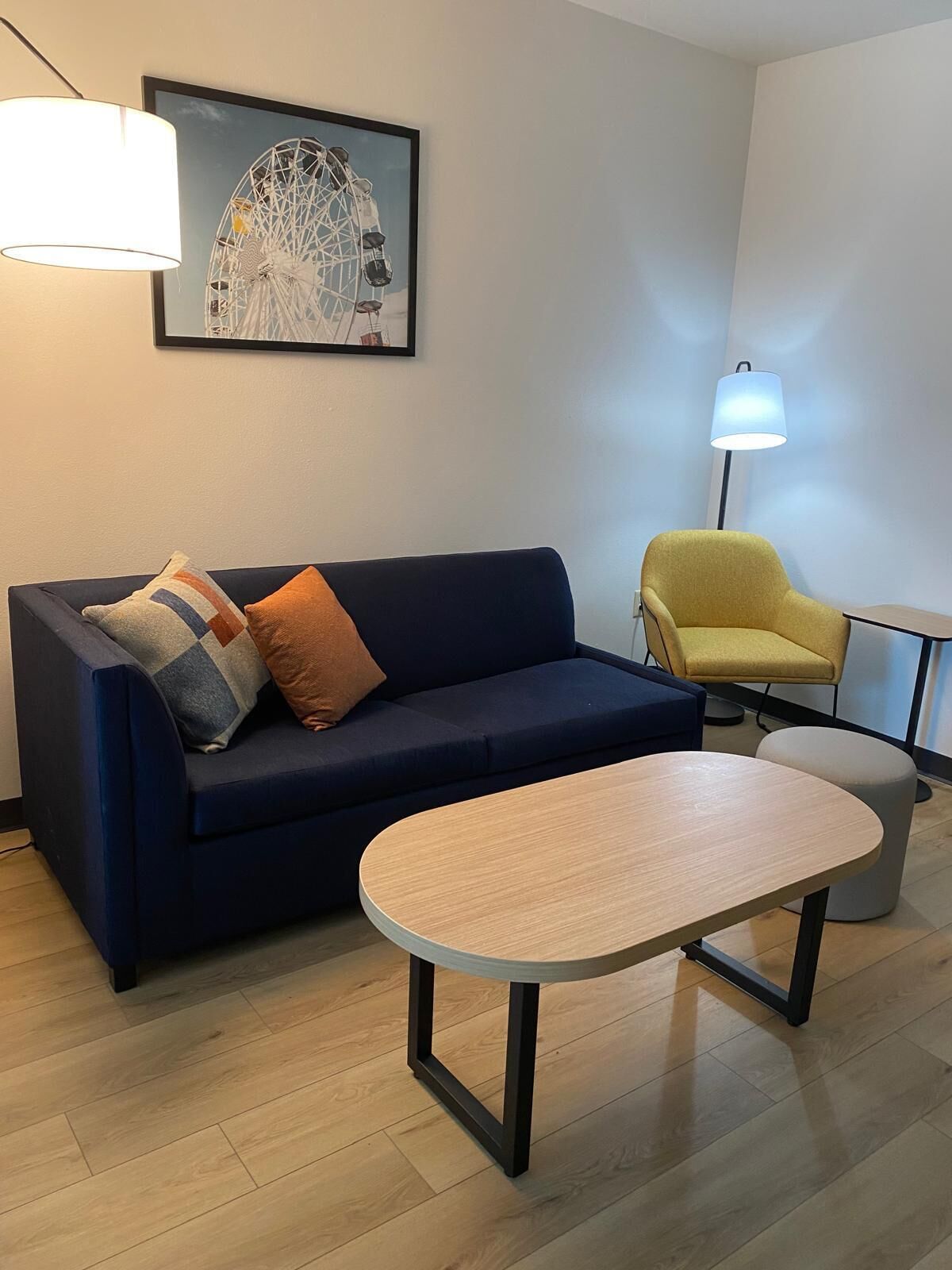 Room, 1 King Bed with Sofa bed | Pillowtop beds, desk, laptop workspace, iron/ironing board