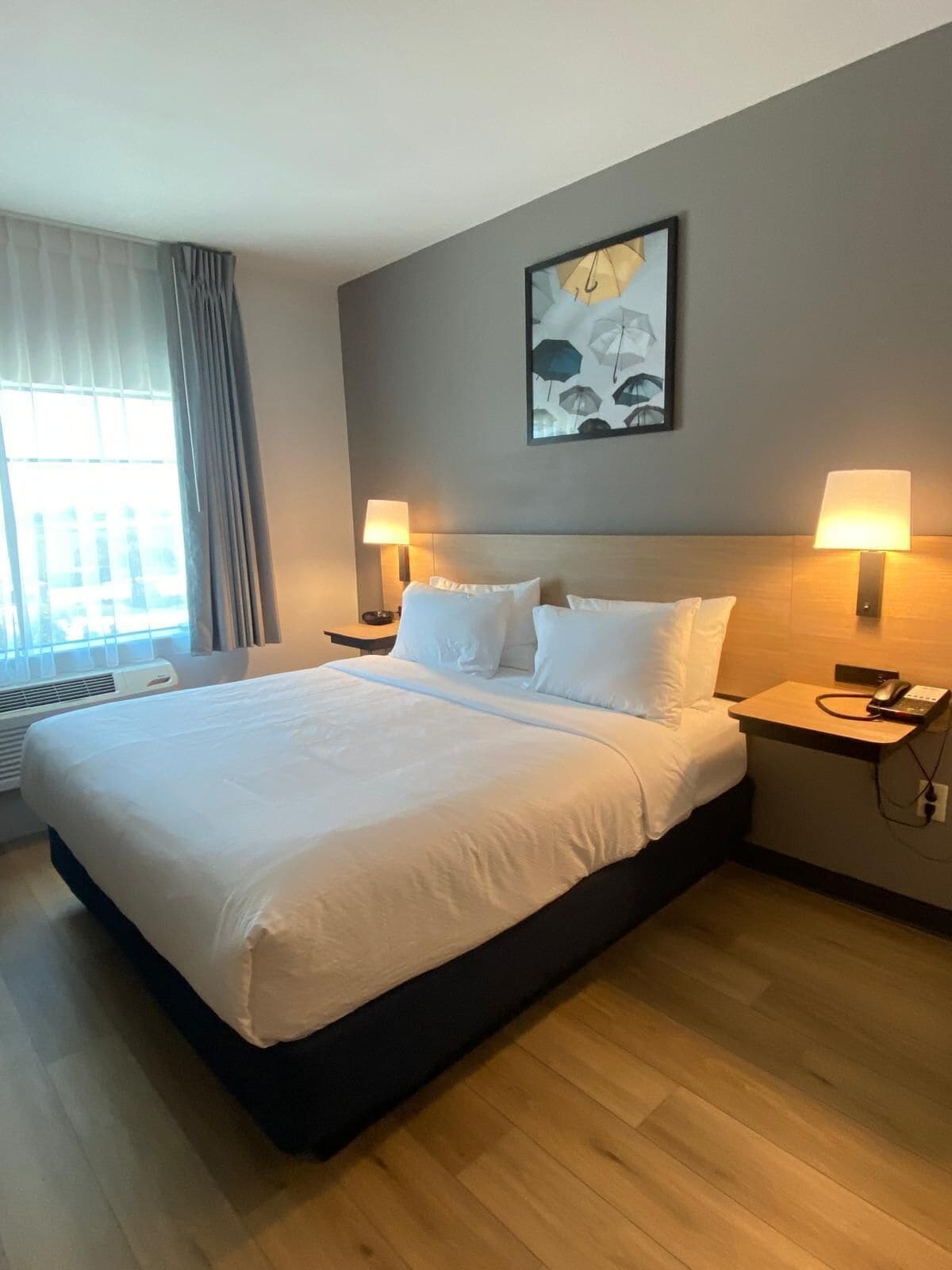 Room, 1 King Bed | Pillowtop beds, desk, laptop workspace, iron/ironing board