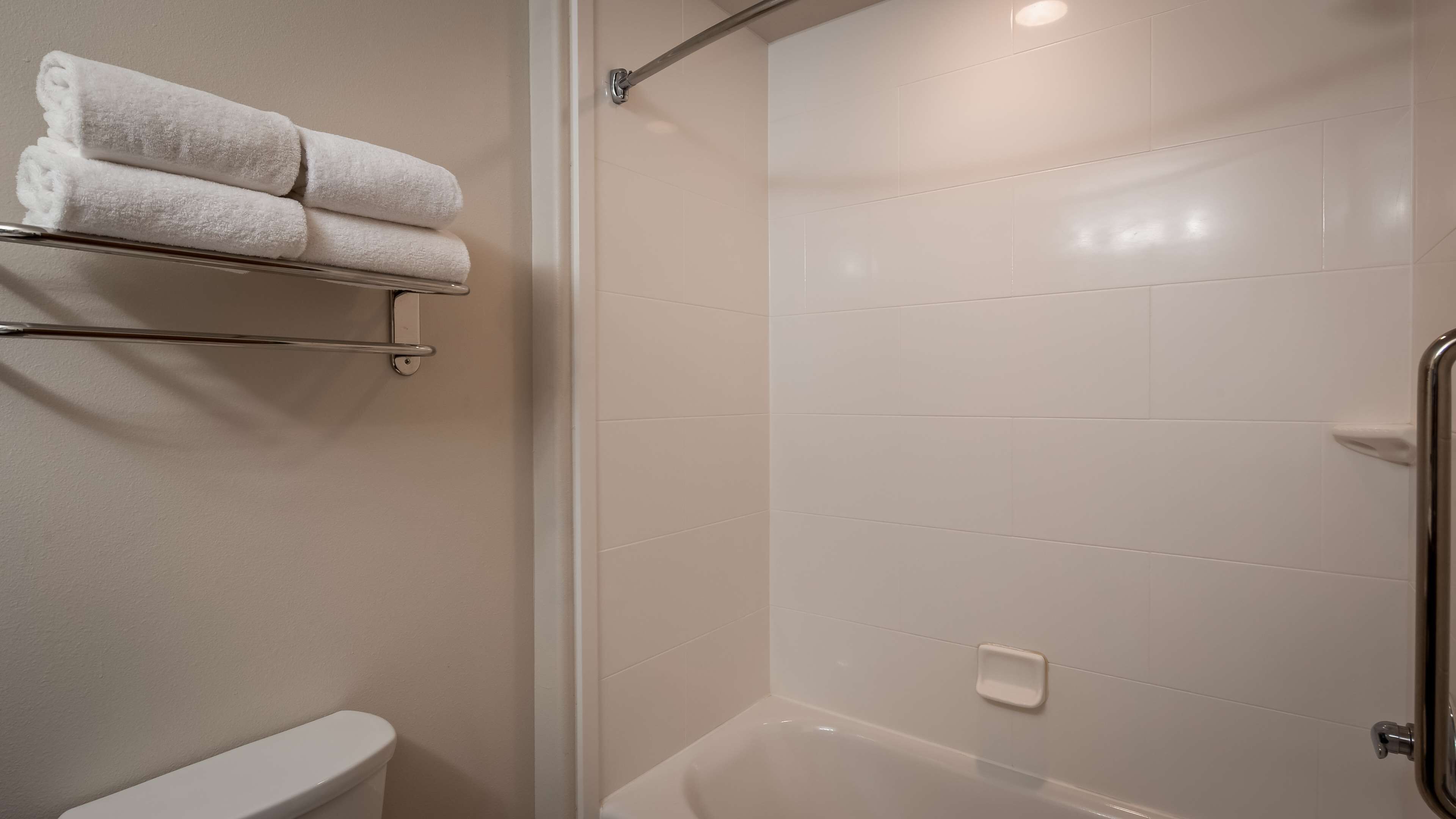 free toiletries, hair dryer, towels, soap