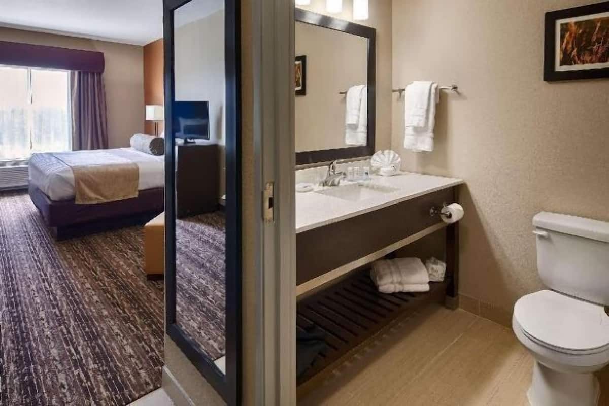 Bathroom | Combined shower/bathtub, hair dryer, towels