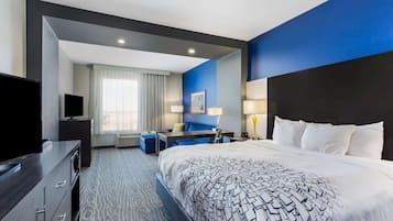 Premium bedding, pillowtop beds, desk, iron/ironing board