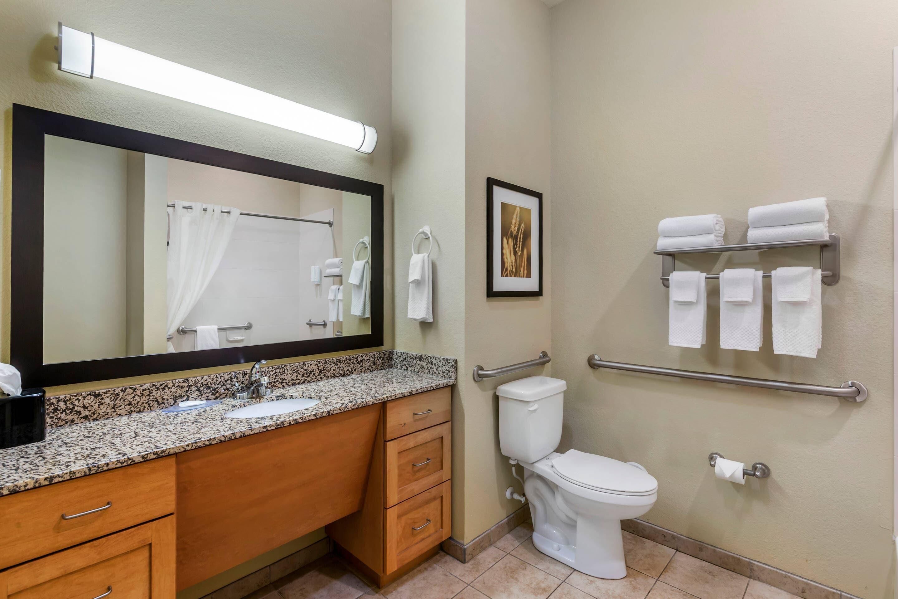 suite, 1 king bed with sofa bed, accessible, non smoking (efficiency) | premium bedding, desk, iron/ironing board, free wifi