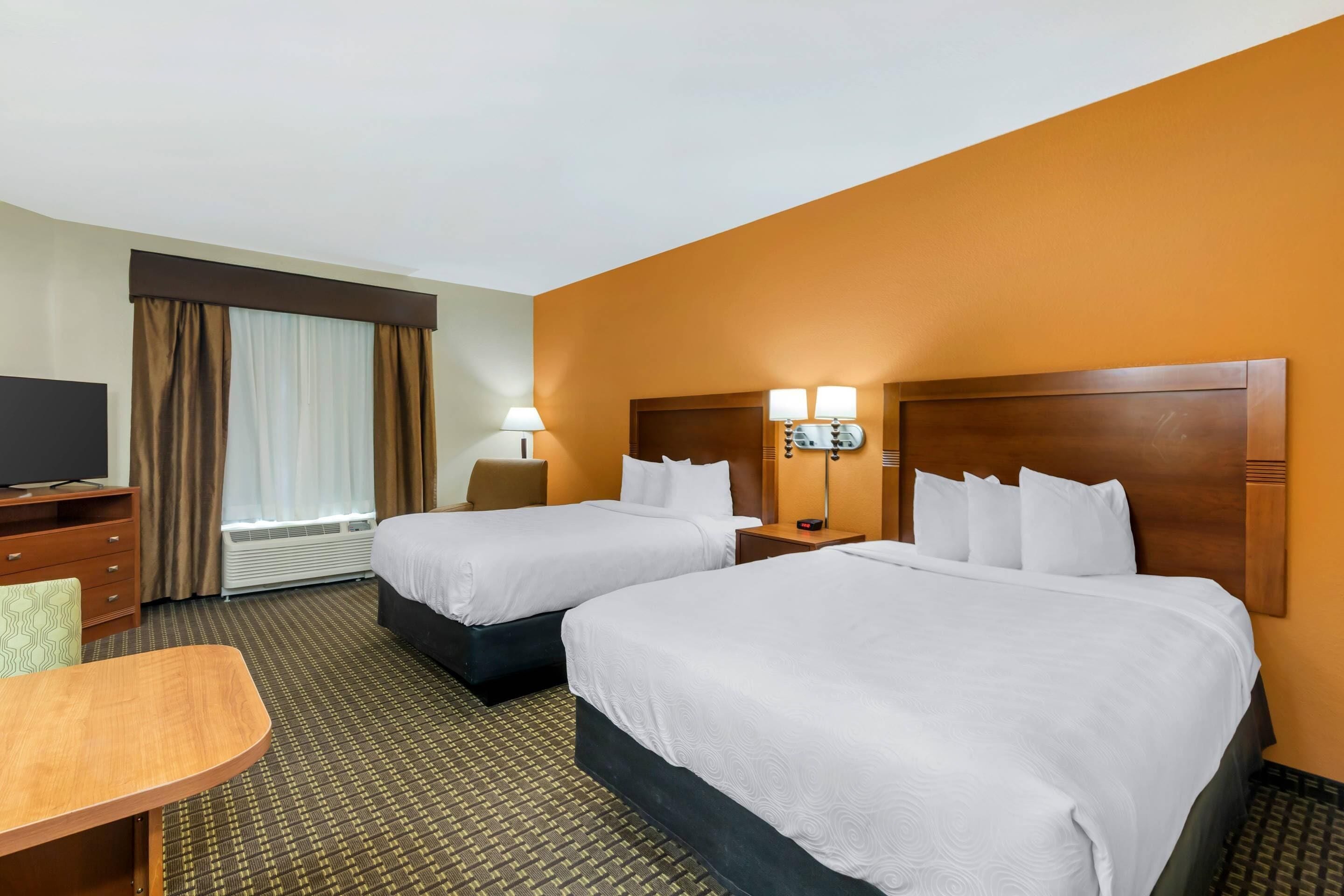 Efficiency, 2 Queen Beds, Non Smoking | Premium bedding, desk, iron/ironing board, free WiFi