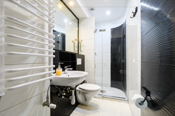 Classic Double or Twin Room, Balcony, Ground Floor (Bialy) | Bathroom | Hair dryer - Lull Hostel (Warsaw)