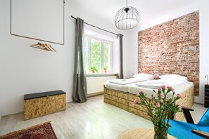 Classic Double or Twin Room, Non Smoking, Private Bathroom (Koralowy) | Premium bedding, in-room safe, iron/ironing board, rollaway beds - Lull Hostel (Warsaw)