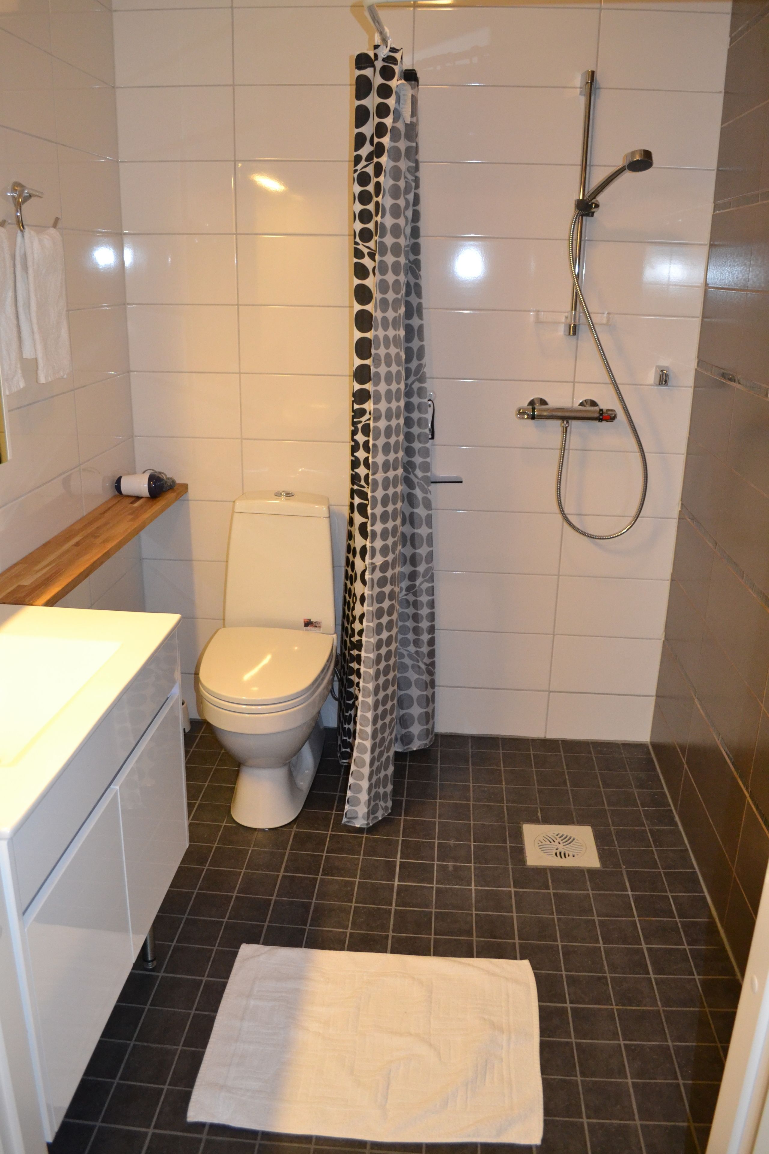 basic studio | bathroom | shower, eco-friendly toiletries, hair dryer, towels