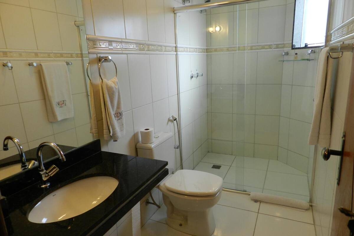 free toiletries, hair dryer, towels