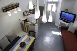 Villa, 5 Bedrooms, Jetted Tub | Living area | Plasma TV - Sea & Sky Villa (Santorini)