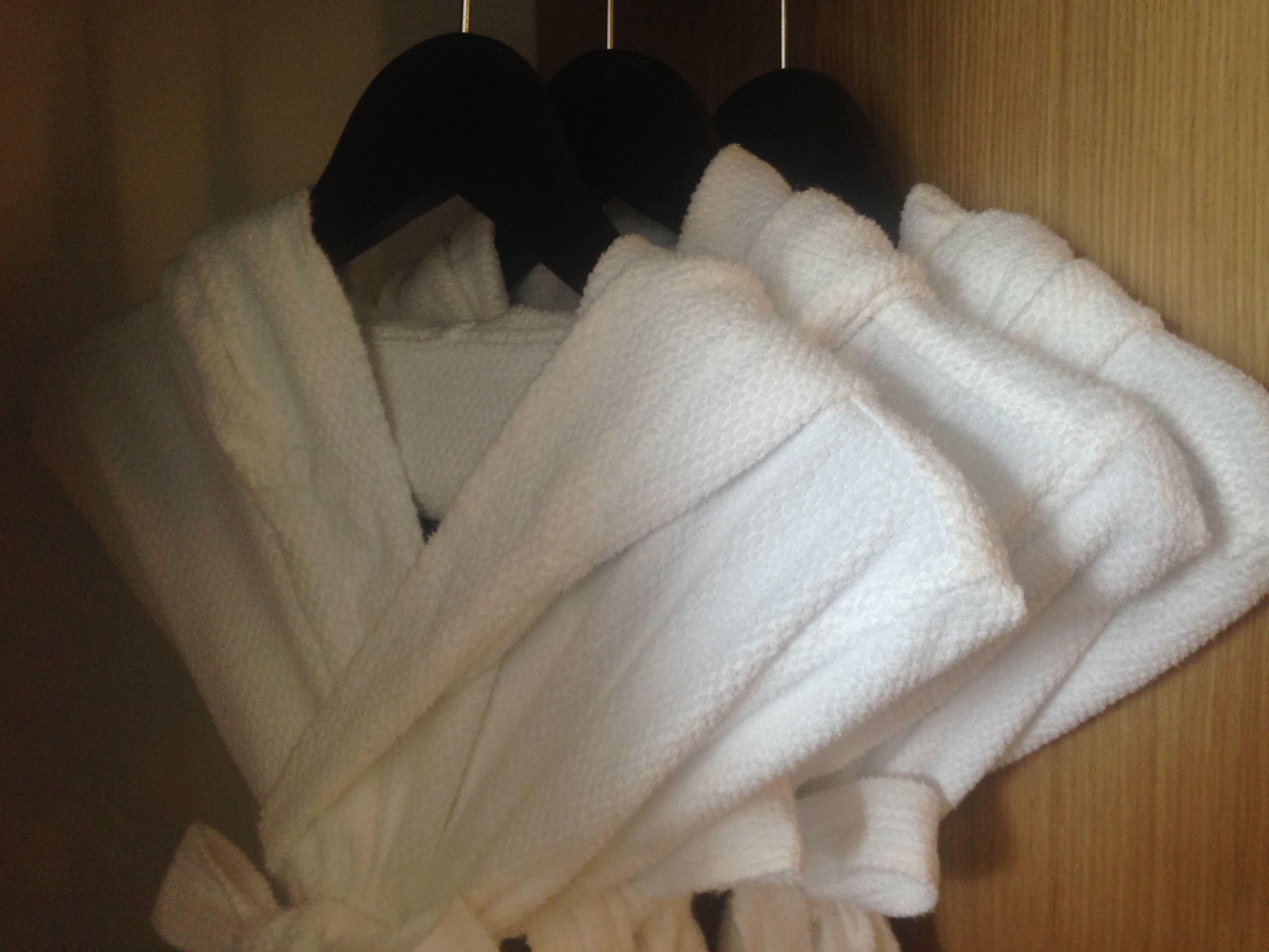 shower, bathrobes, slippers, bidet