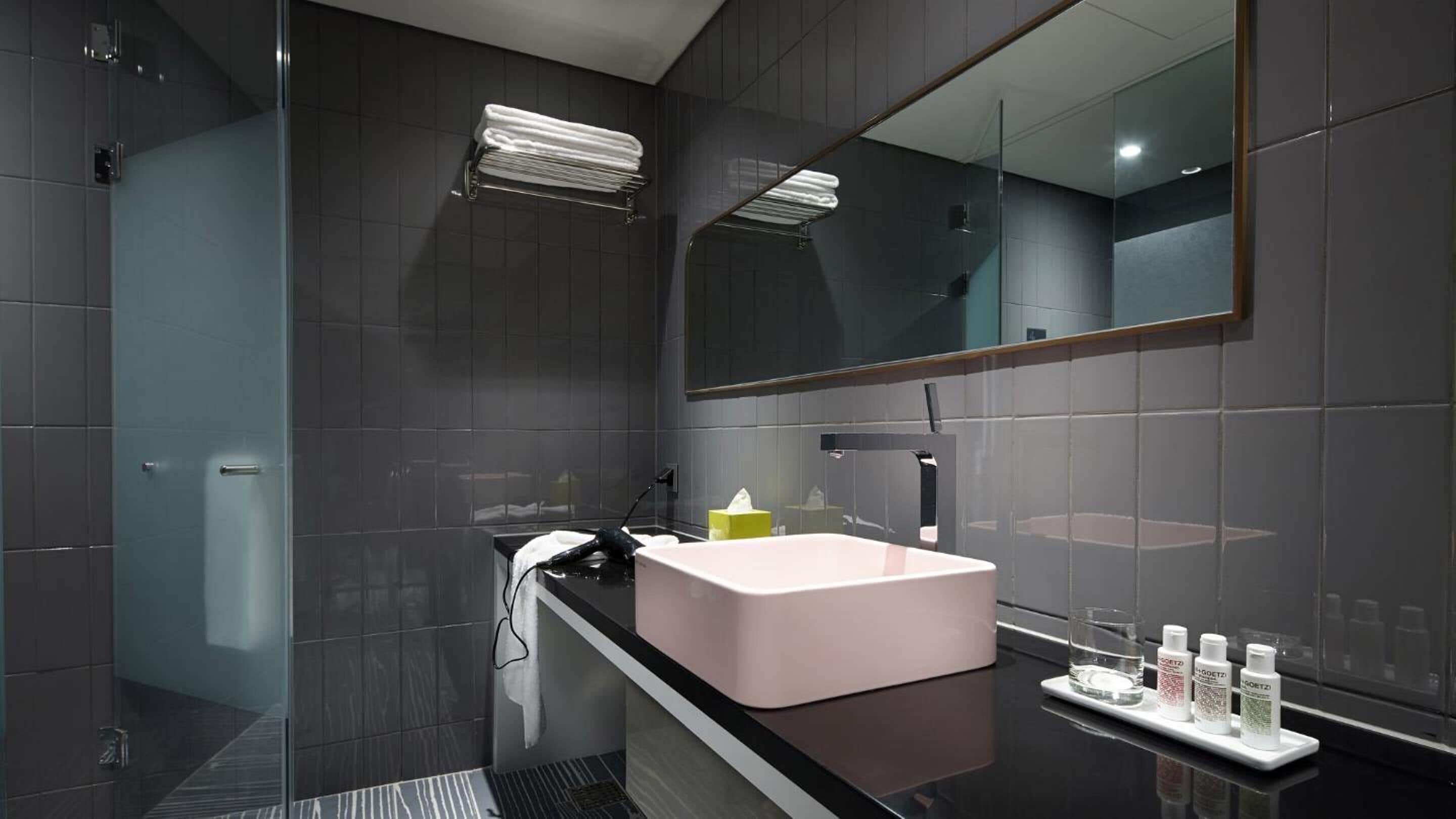 shower, bathrobes, slippers, bidet