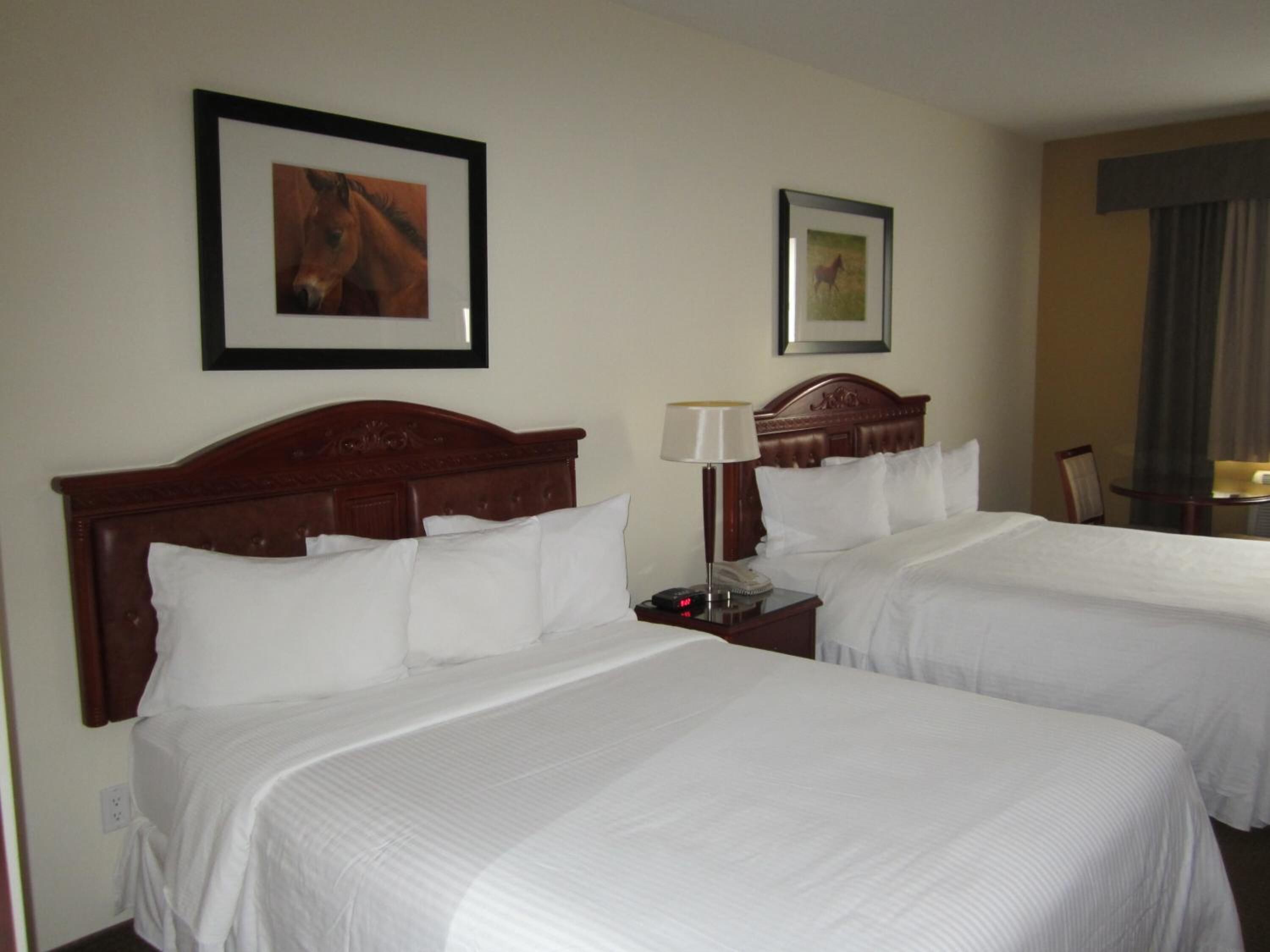 desk, laptop workspace, blackout curtains, iron/ironing board