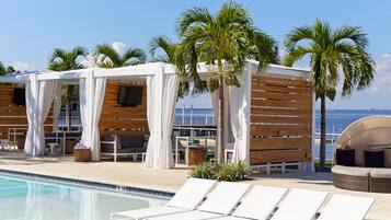 2 outdoor pools, open 8:00 AM to 9:00 PM, cabanas (surcharge)