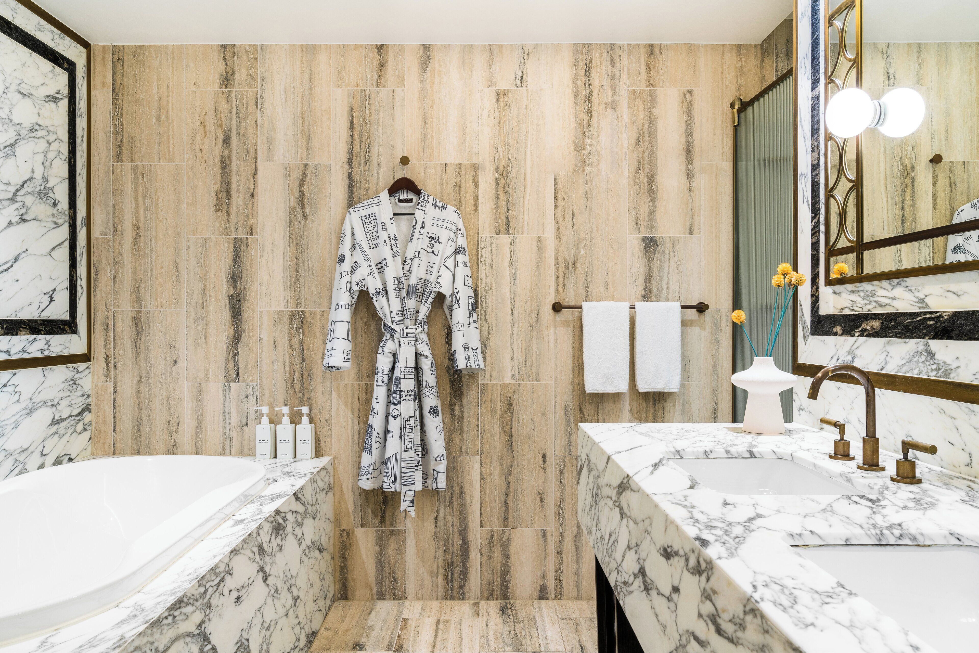 suite (budden) | bathroom | shower, designer toiletries, hair dryer, bathrobes