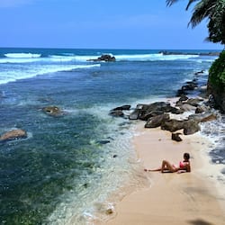 En la playa, arena blanca, traslado desde/hacia la playa