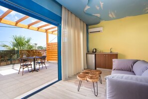 Premium Double Room, Partial Sea View | Balcony view - Haven Beach Boutique Hotel (Rhodes)