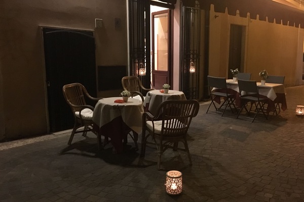 Outdoor banquet area