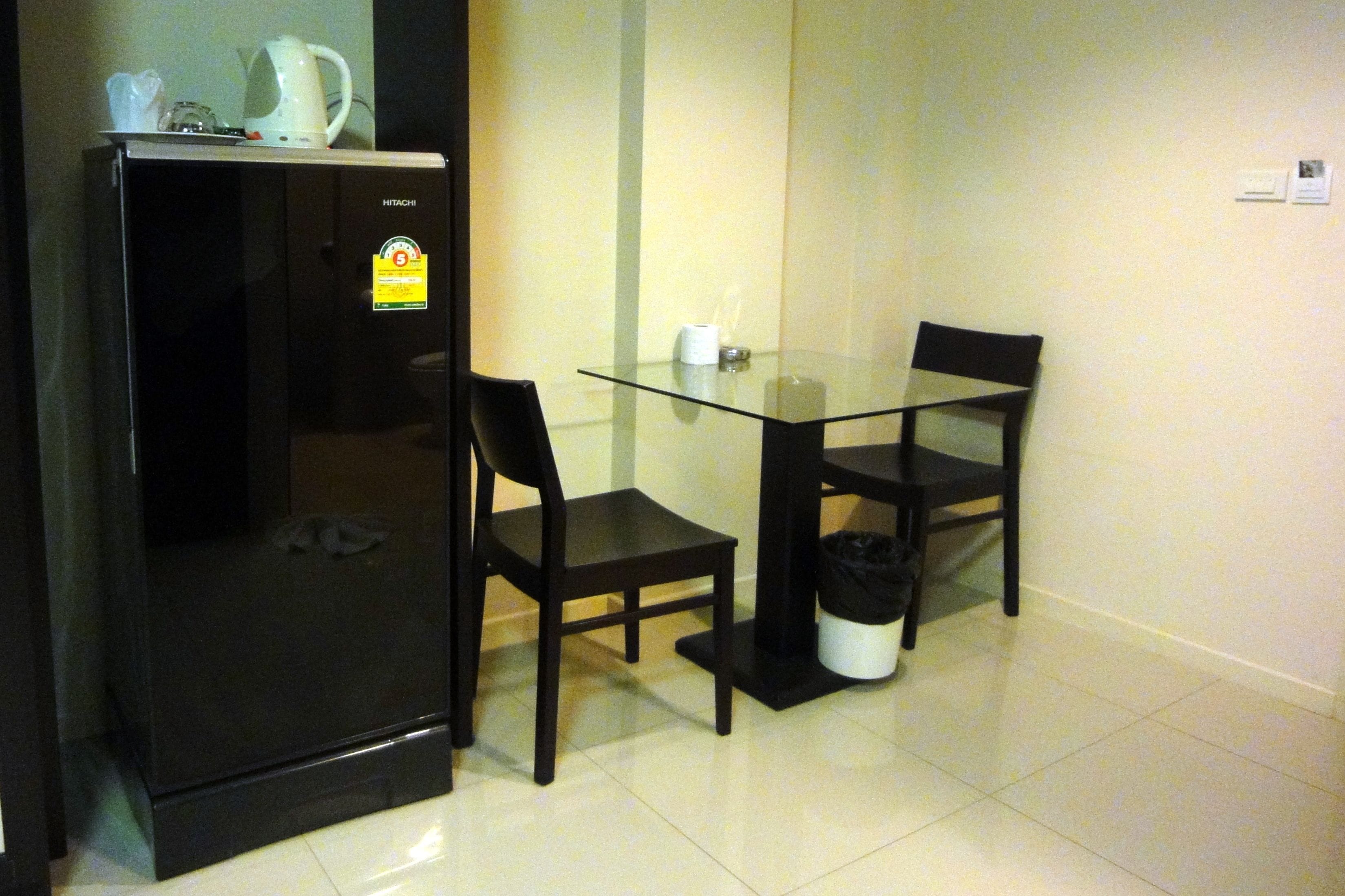 studio type - a | living area | 34-inch flat-screen tv with cable channels, tv