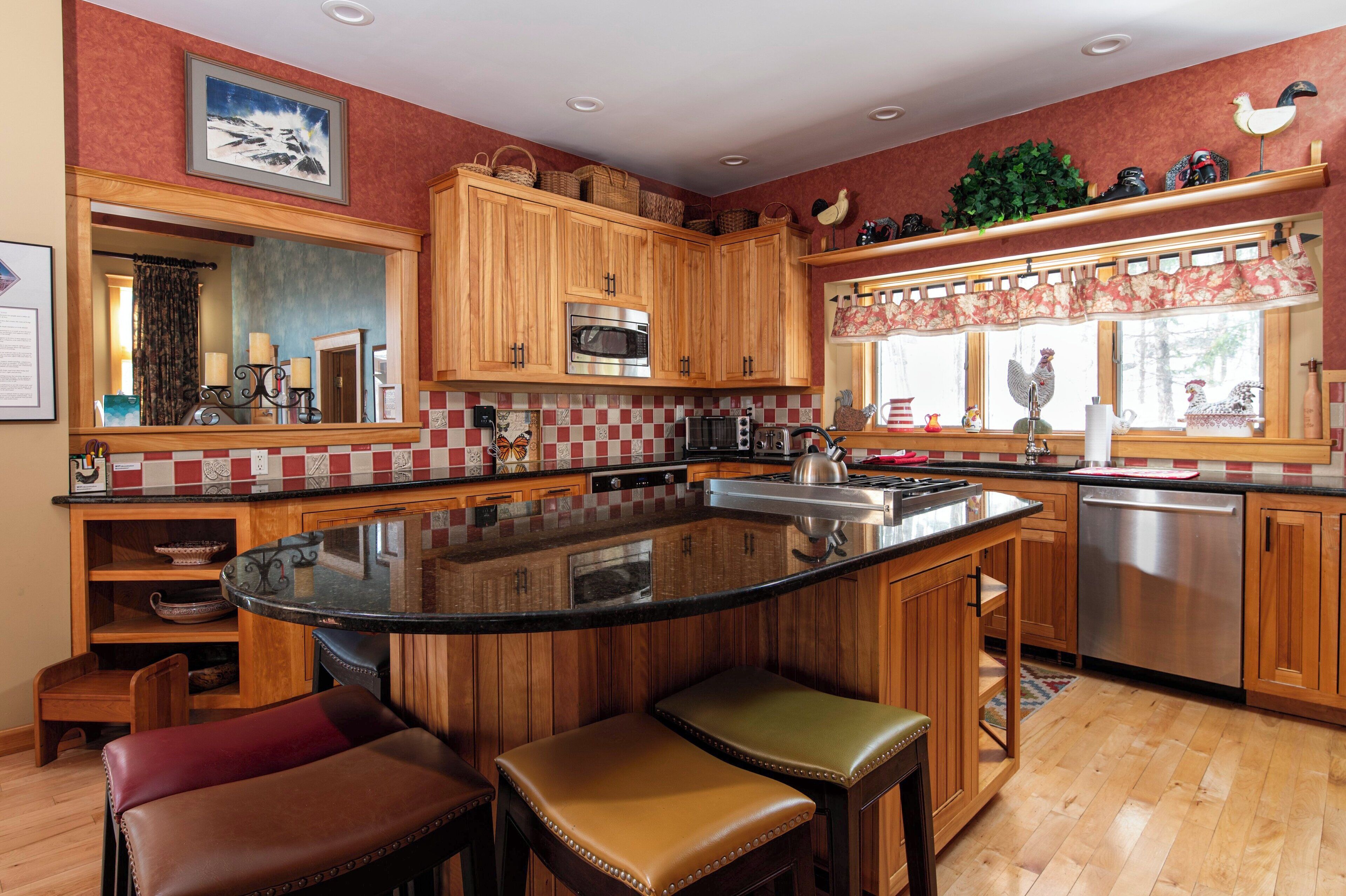 Fridge, microwave, stovetop, toaster