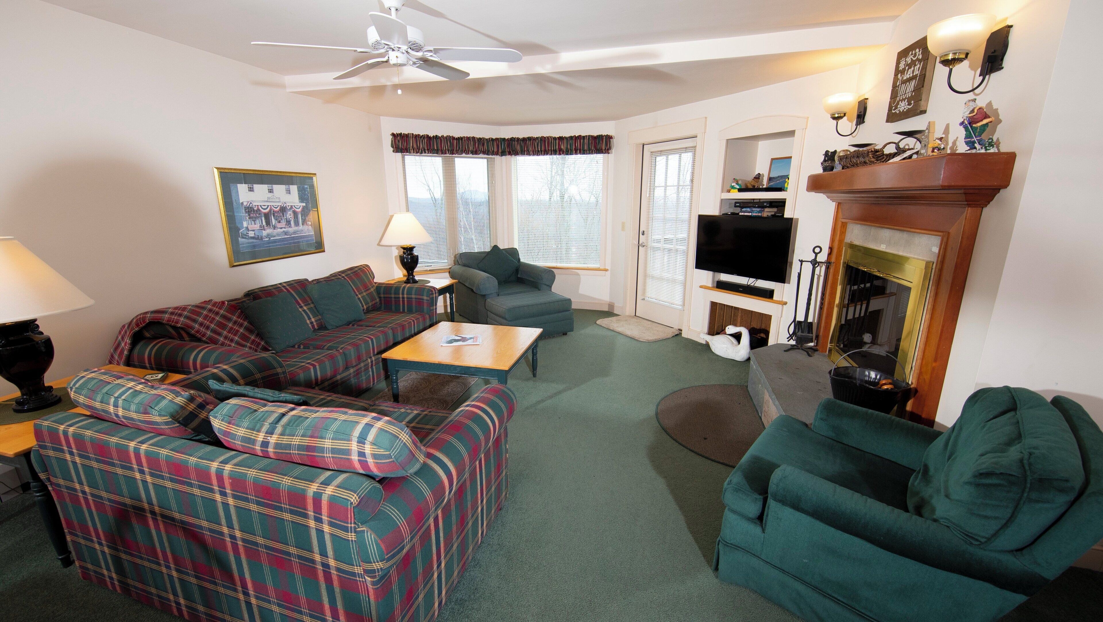 Solitude Village Three Bedroom Suite Ski In/Out | Living area | 30-inch flat-screen TV with cable channels, fireplace