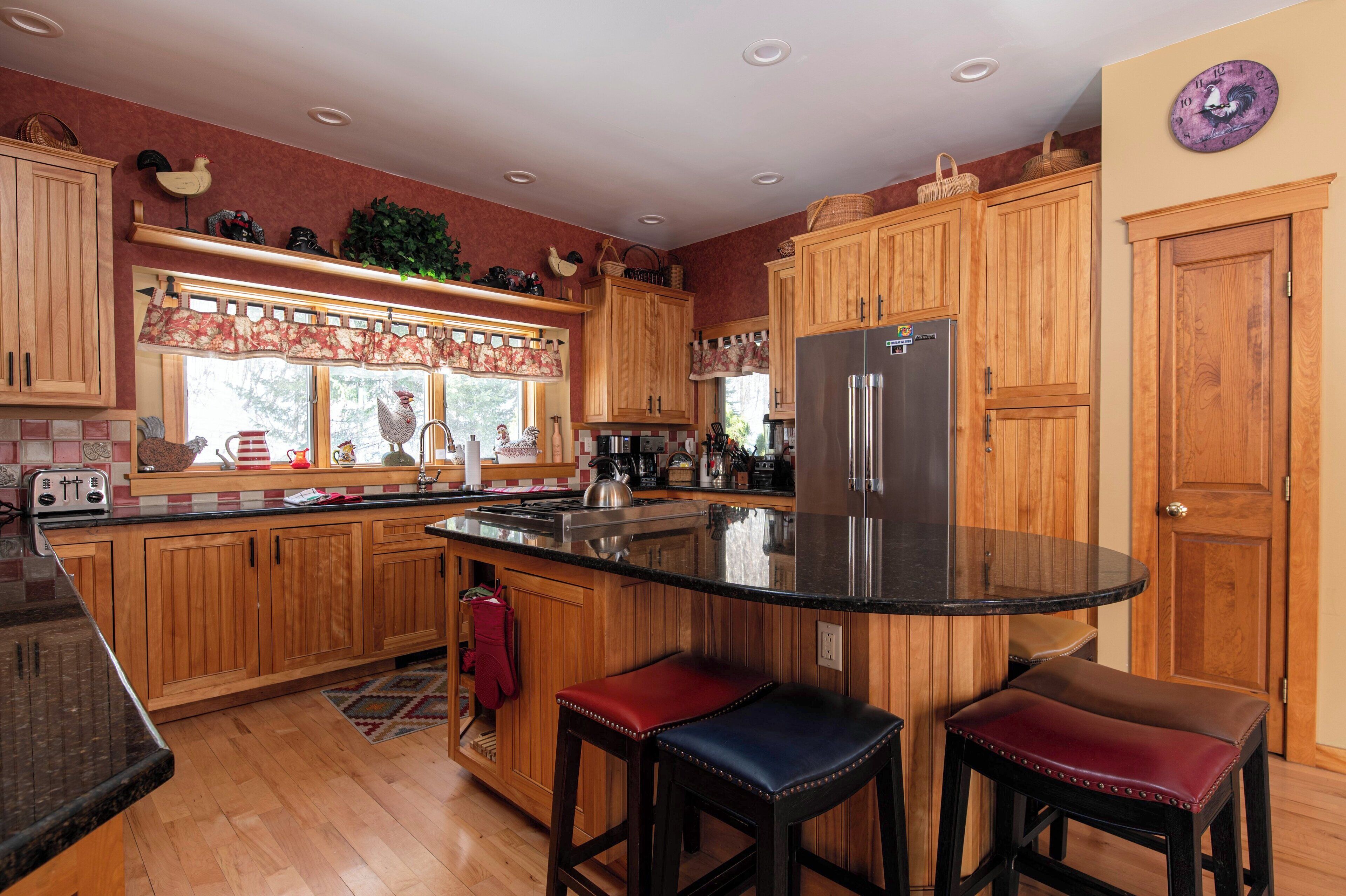 Fridge, microwave, stovetop, toaster