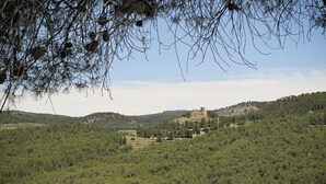 A rural landscape with a hilltop building surrounded by dense greenery. - Casa Bons Aires - Adults Only (Alcoy)