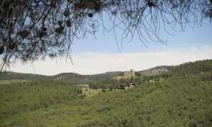 A rural landscape with a hilltop building surrounded by dense greenery. - Casa Bons Aires - Adults Only (Alcoy)