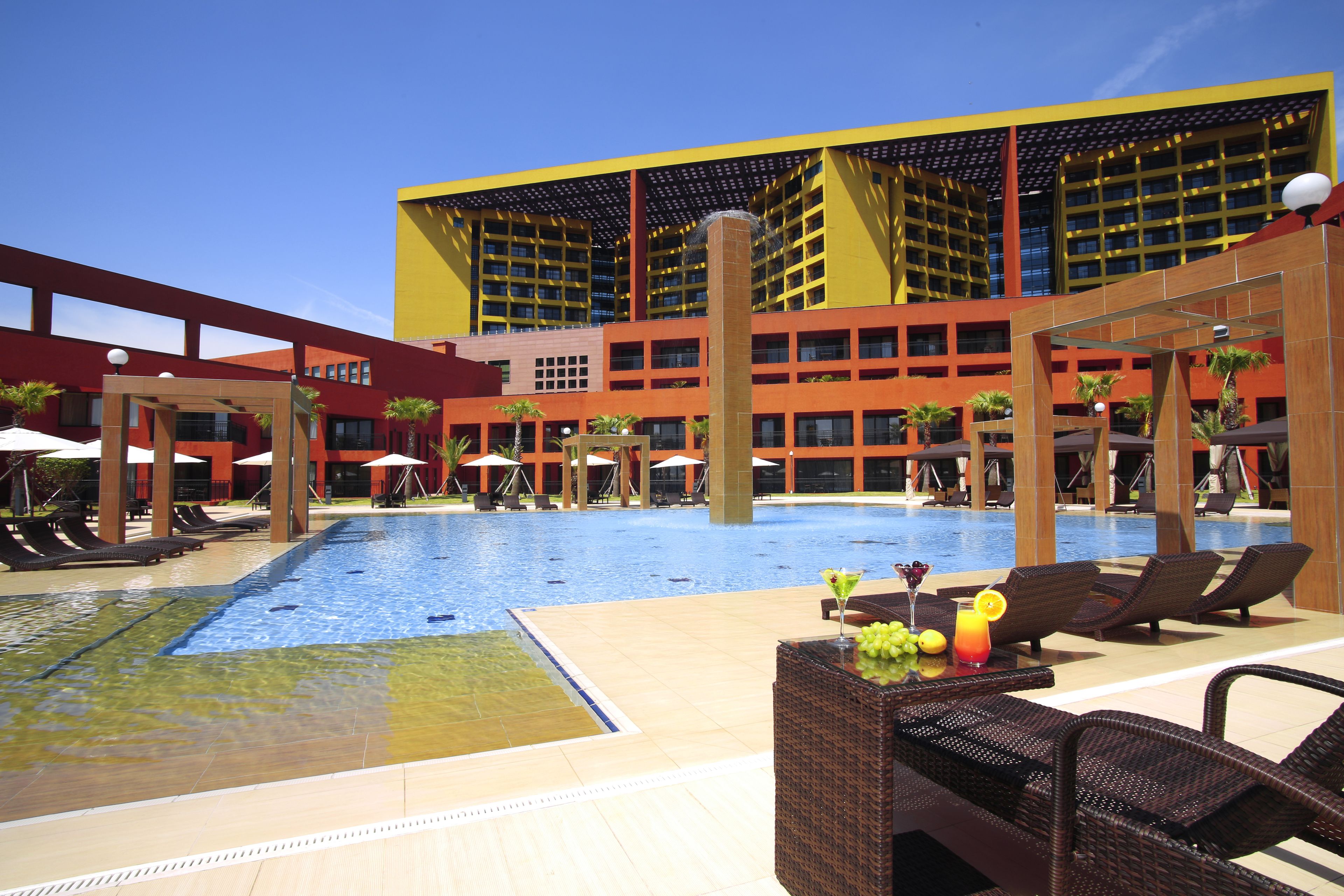 indoor pool, seasonal outdoor pool, pool loungers