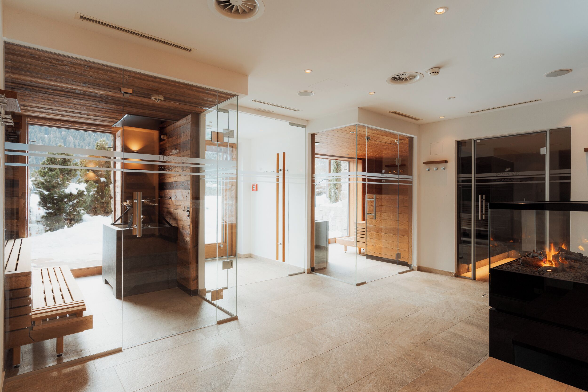 Sauna, steam room, body treatments, hot stone massages, sports massages