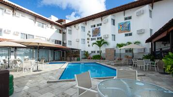 2 outdoor pools, open 10:30 AM to 7:00 PM, pool umbrellas, sun loungers