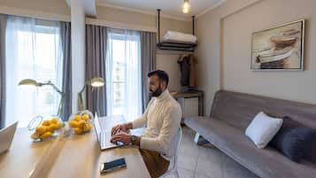 The Urban Double Room | Living area | 32-inch LED TV with digital channels, TV