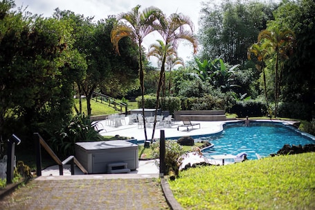 Outdoor pool, open 7:00 AM to 8:00 PM, pool umbrellas, sun loungers