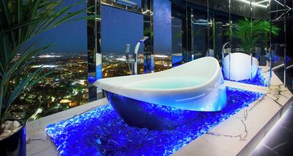 Apartments in Sky Tower with Bathtub near the window