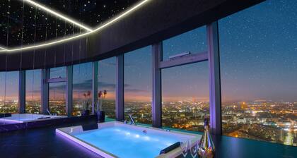 Apartments in Sky Tower with Bathtub near the window