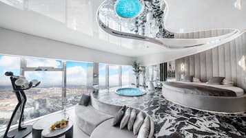 Dubai Apartment with a hot tub and sauna | 1 Schlafzimmer, hochwertige Bettwaren, individuell dekoriert