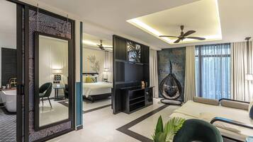 Familierom | Minibar, safe på rommet, individuelt dekorert og blendingsgardiner