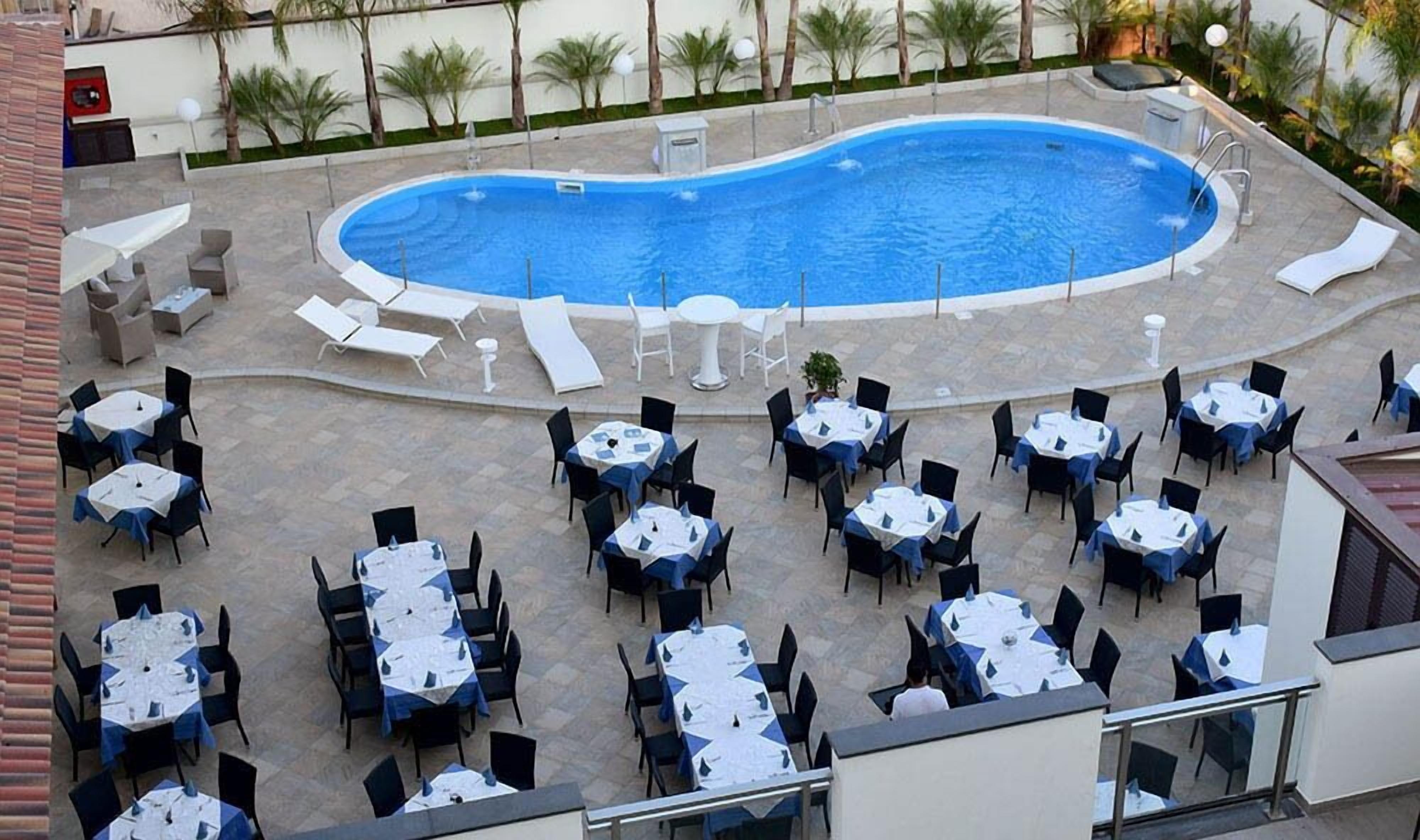 Outdoor banquet area
