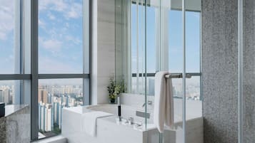 Room, 2 Twin Beds, City View | Bathroom | Hair dryer, bathrobes, slippers, towels