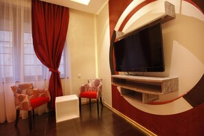 Een flatscreentelevisie