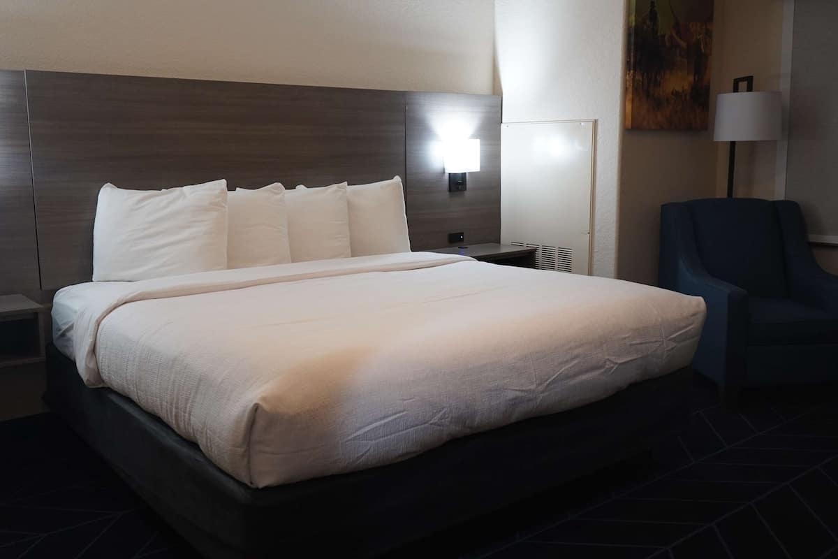 standard room, 1 king bed, non smoking | in-room safe, desk, laptop workspace, iron/ironing board