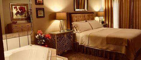 Romantisch appartement, 1 kingsize bed, bubbelbad (No Stairs) | 1 slaapkamer, individueel gedecoreerd, individueel gemeubileerd