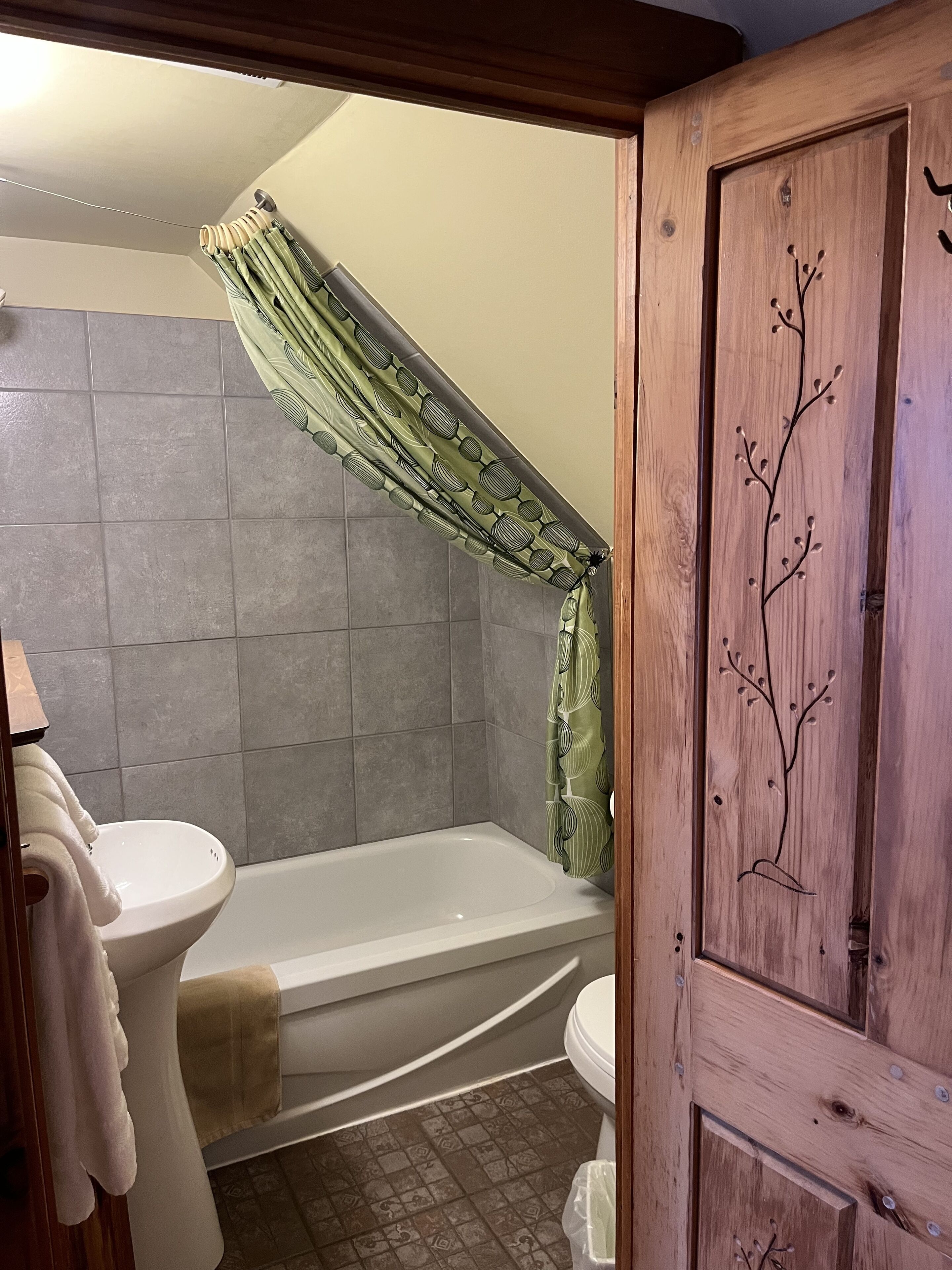 Double Room, 1 Double Bed, Private Bathroom, Mountain View | Bathroom | Combined shower/tub, towels