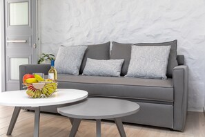 Luxury Suite, 1 King Bed, Terrace, Partial Sea View | Living area - Marina Studios (Naxos)