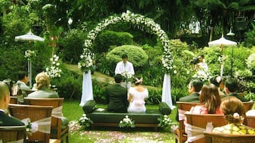 Outdoor wedding area