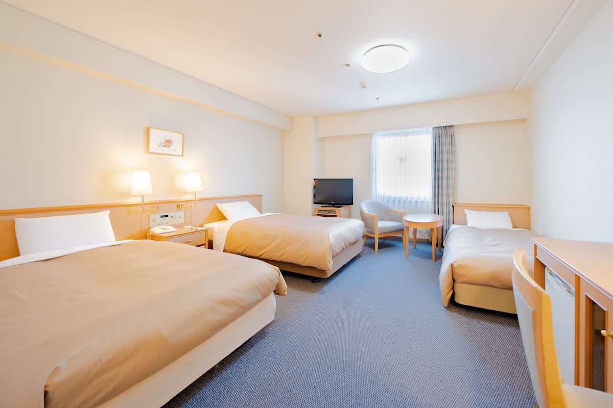 Desk, blackout drapes, iron/ironing board, free WiFi