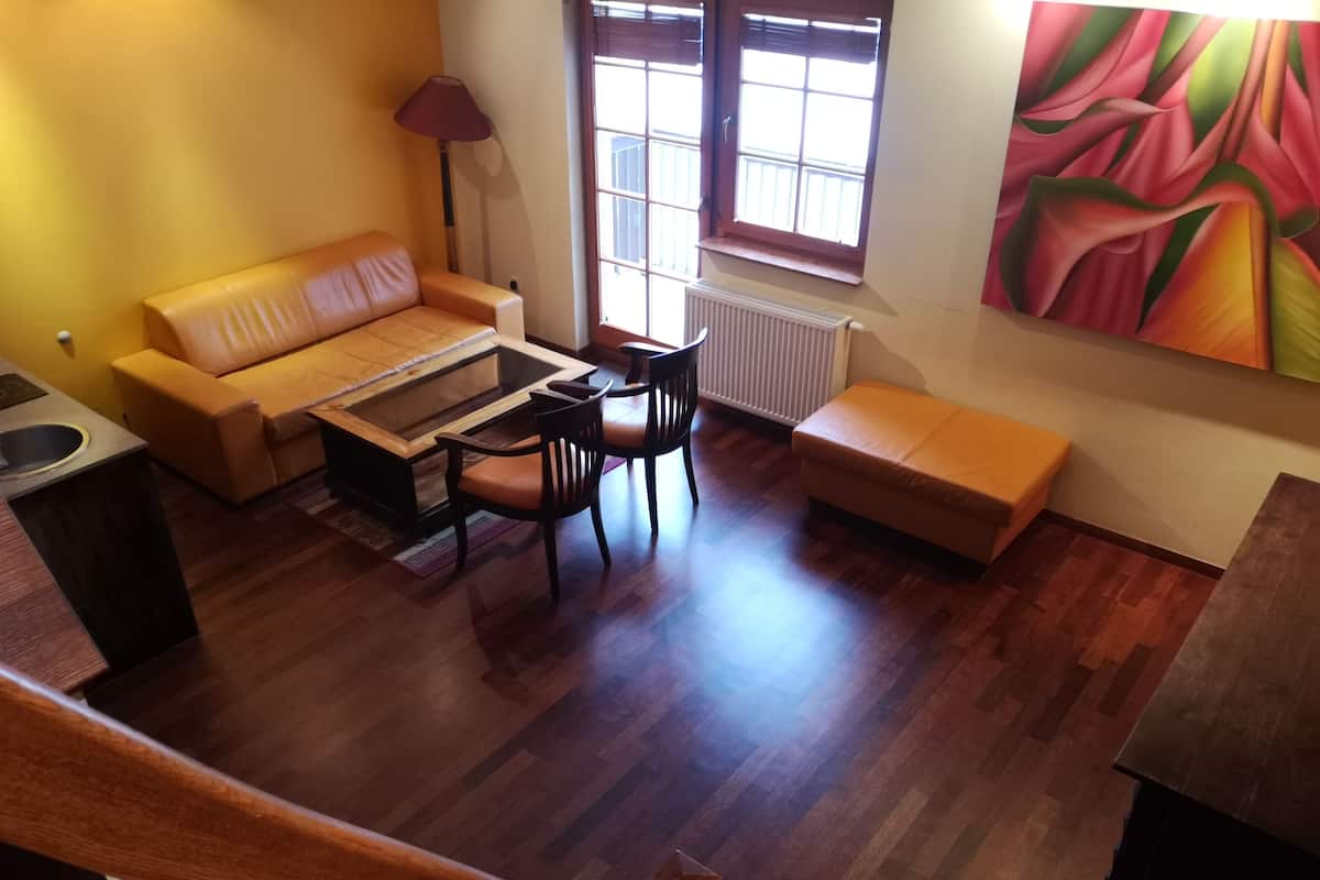 Premium appartement, 1 slaapkamer | Luxe beddengoed, geluiddichte muren, gratis wifi, beddengoed