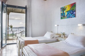 Appartamento, 1 camera da letto, balcone, vista mare (ENA) | Area soggiorno