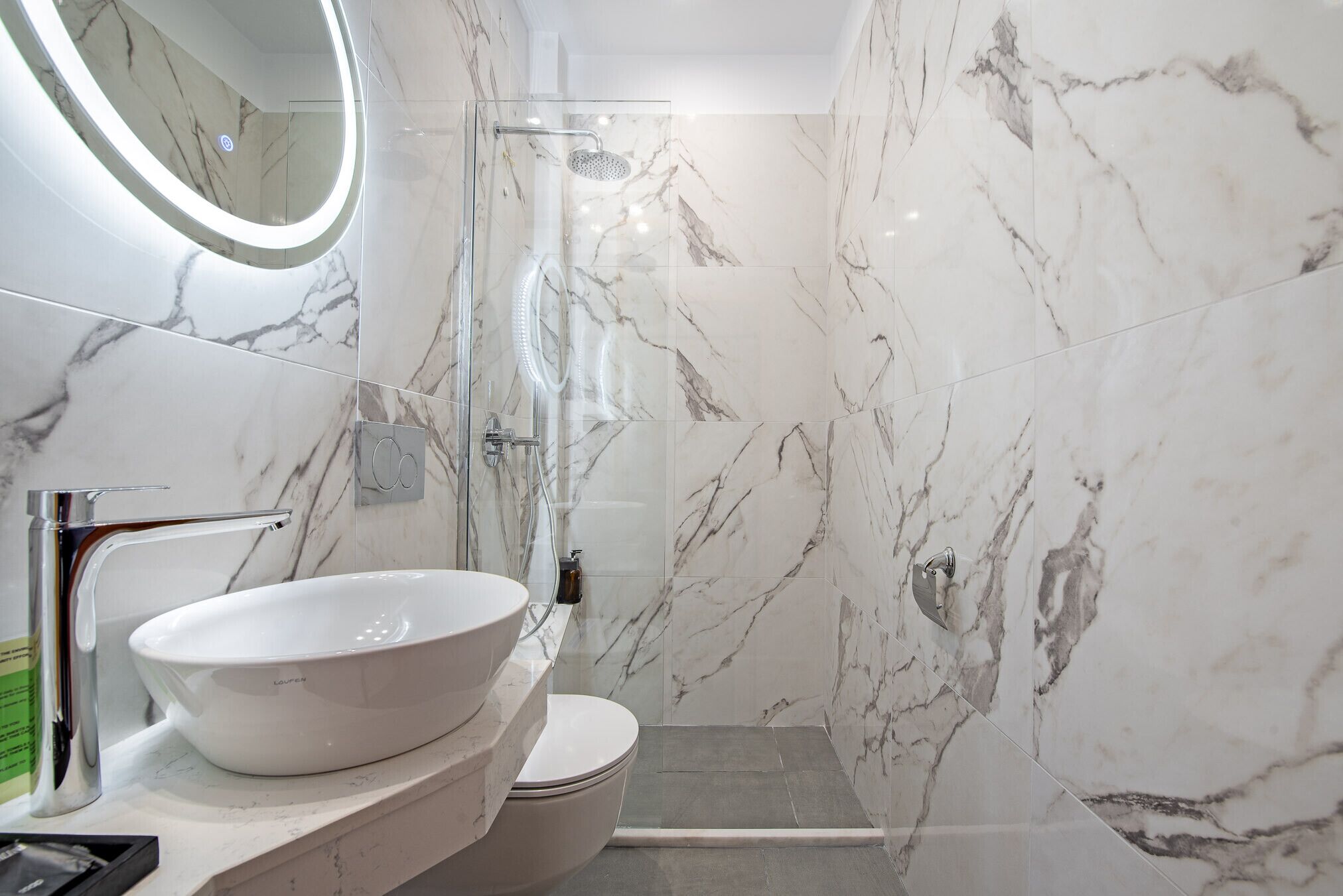 free toiletries, hair dryer, towels