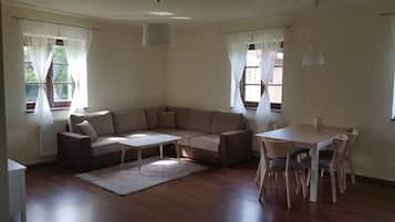 Departamento Deluxe, 1 habitación, cocineta | Área de sala de estar