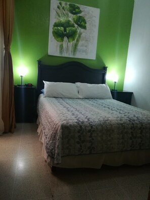 Habitació doble per a ús individual bàsica, 1 llit doble, bany privat | Escriptori, espai de treball apte per a portàtils i roba de llit 